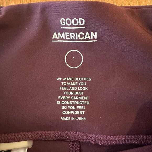 Good American Bordeaux Red Purple Electric Feel High Rise Full Length Leggings - Picture 5 of 7